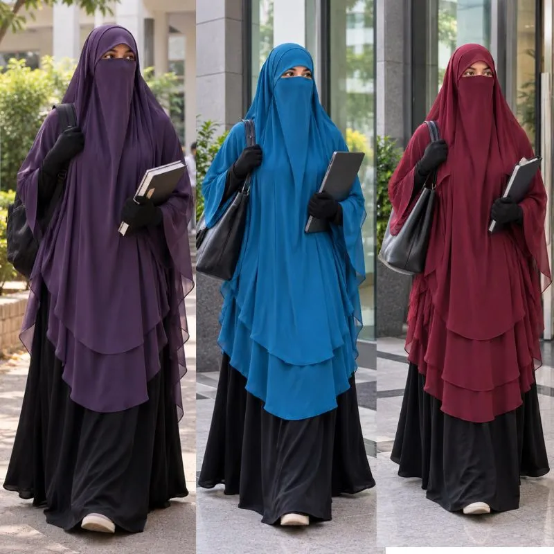 Tasnim Double Layer Long Hijab - Jinaanbd
